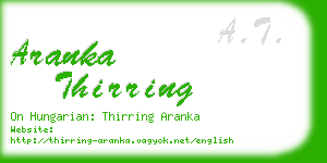 aranka thirring business card